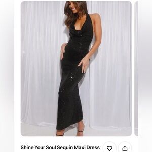 Hello Molly Black Sequin Maxi Dress